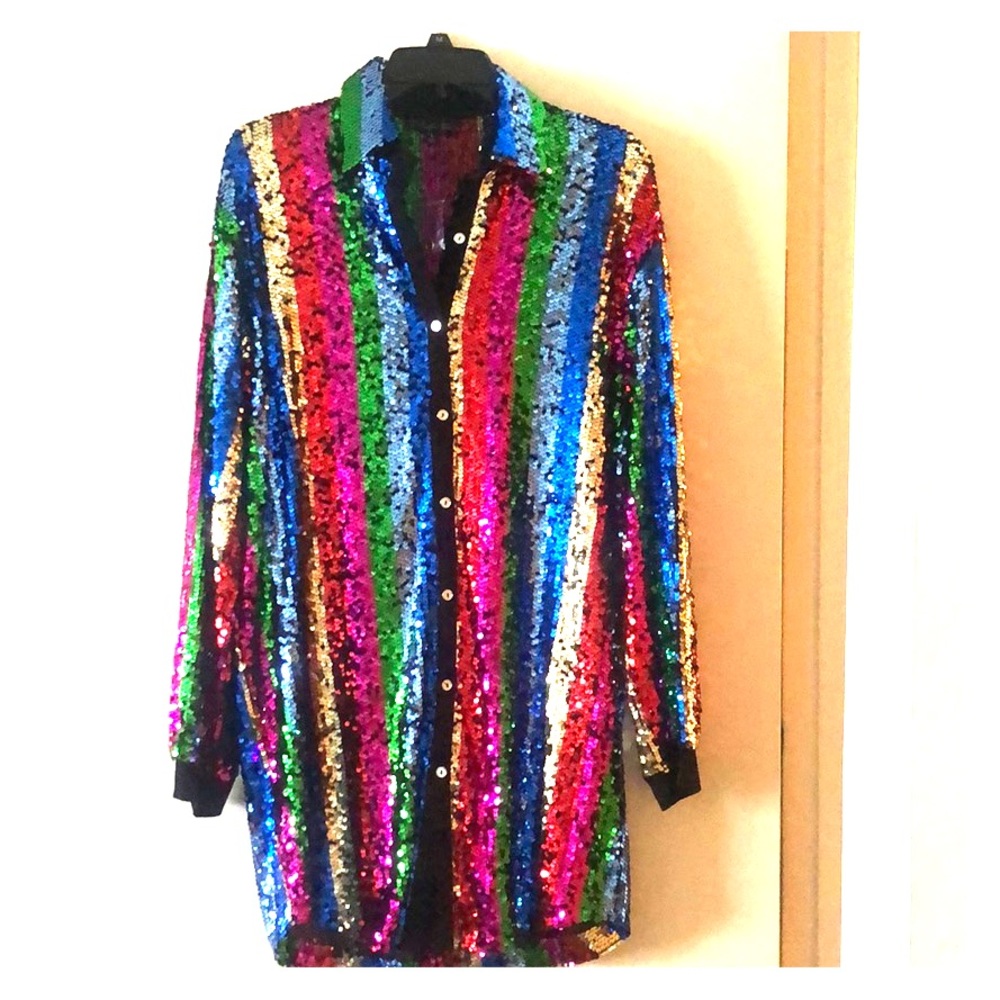 Sequins oversize shirt/ dress